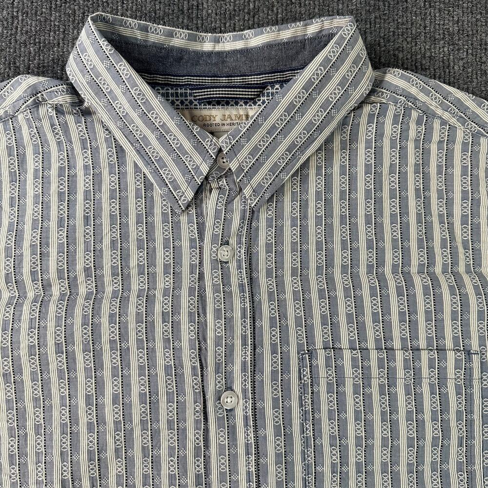Cody James Men's Falling Diamond Stripe Short Sleeve Button-Down Western Shirt L